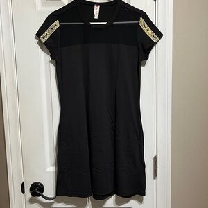 Mini Colombian Black Dress with Gold Accents